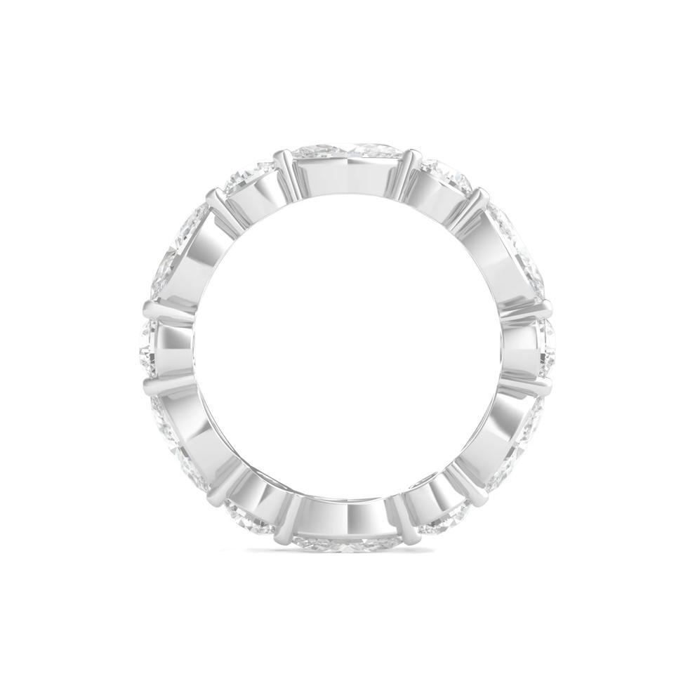 Round and Marquise-Cut Diamond Eternity Band in 14k White Gold (3 ct. tw.)  – Image 2 of 3