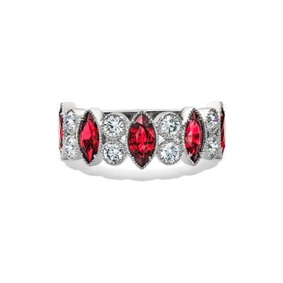 Ruby & Diamond Band in 14K White Gold (5/8 ct. tw.)