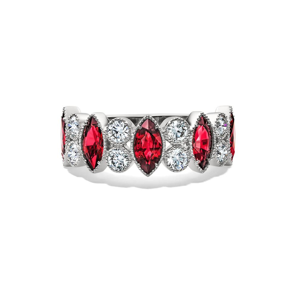 Ruby &amp; Diamond Band in 14K White Gold (5/8 ct. tw.) – Image 1 of 4