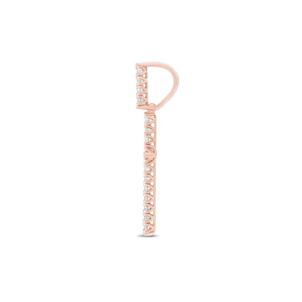 Lab Grown Diamond Cross Charm in 10K Rose Gold (3 5/8) – Image 2 of 2