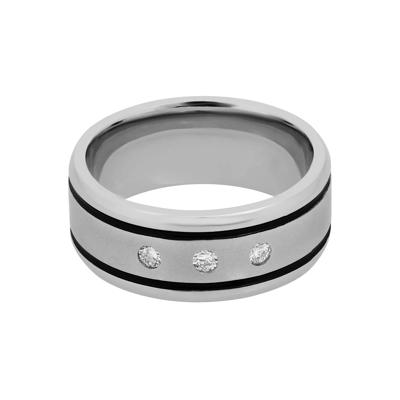 Men’s Lab Grown Diamond Wedding Band in Cobalt & Black Cerakote, 9mm (1/7 ct. tw.)