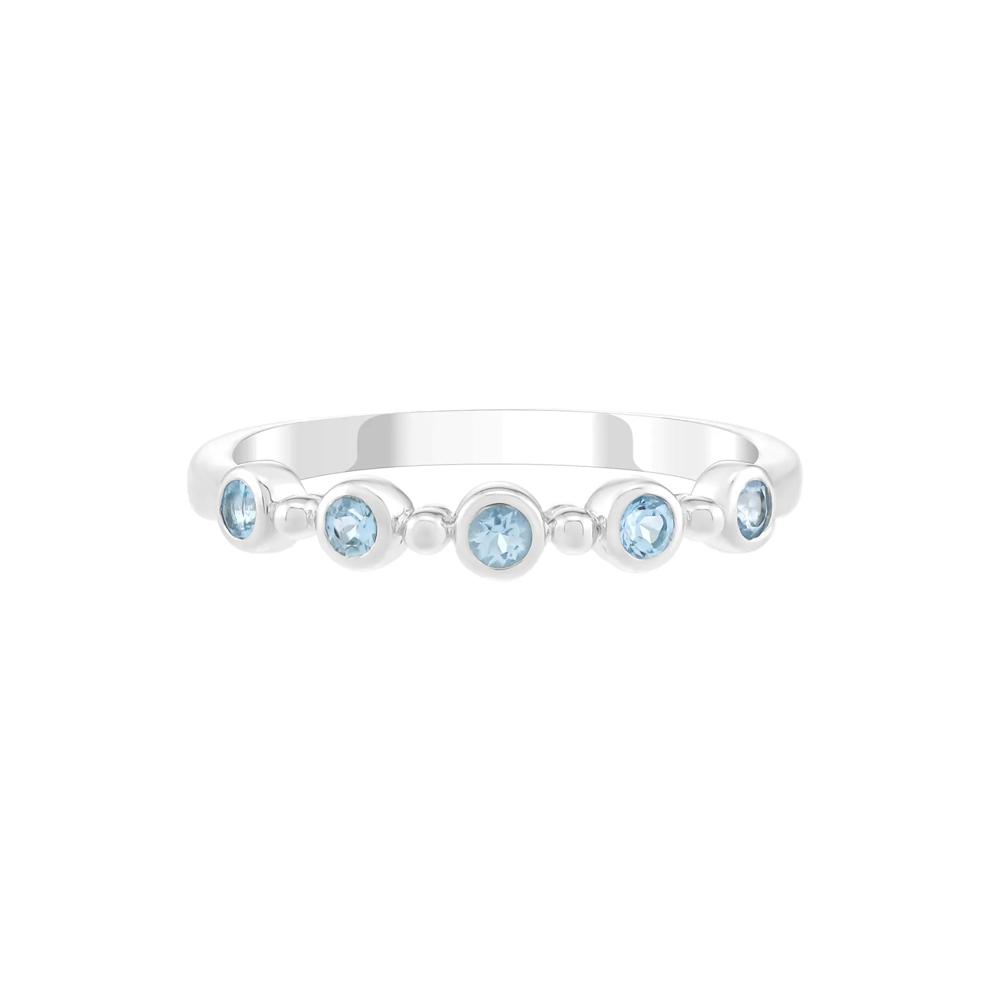 Swiss Blue Topaz Bezel Stack Ring in Sterling Silver – Image 1 of 3