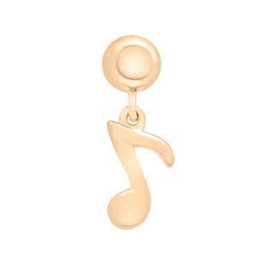 Music Note Bead Charm in Vermeil