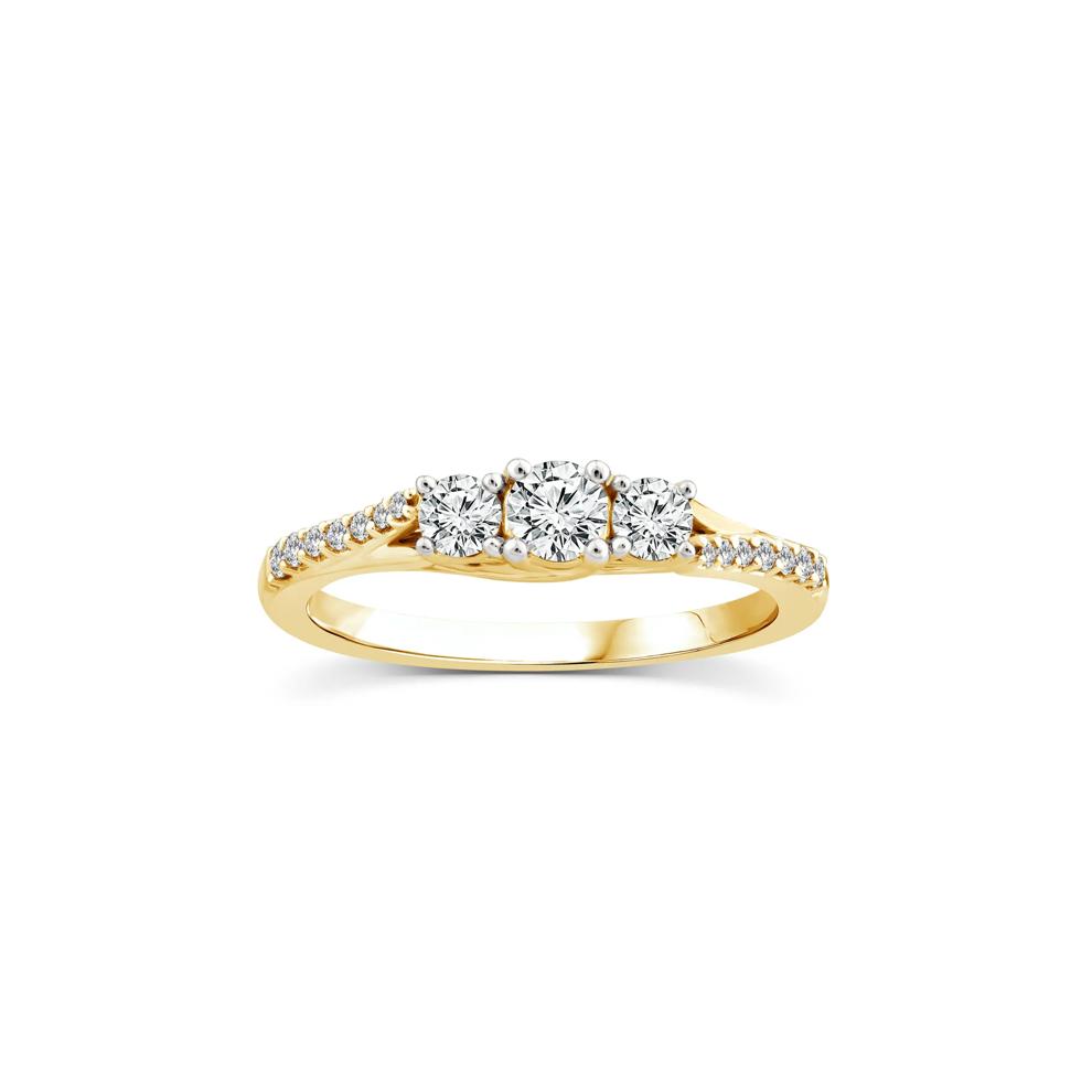 Diamond Three-Stone Engagement Ring in 14K Yellow Gold (1/2 ct. tw.) – Image 1 of 3