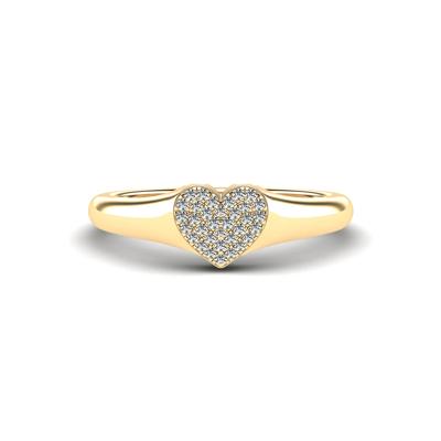 Diamond Heart Ring in 10K Yellow Gold (1/10 ct. tw.)