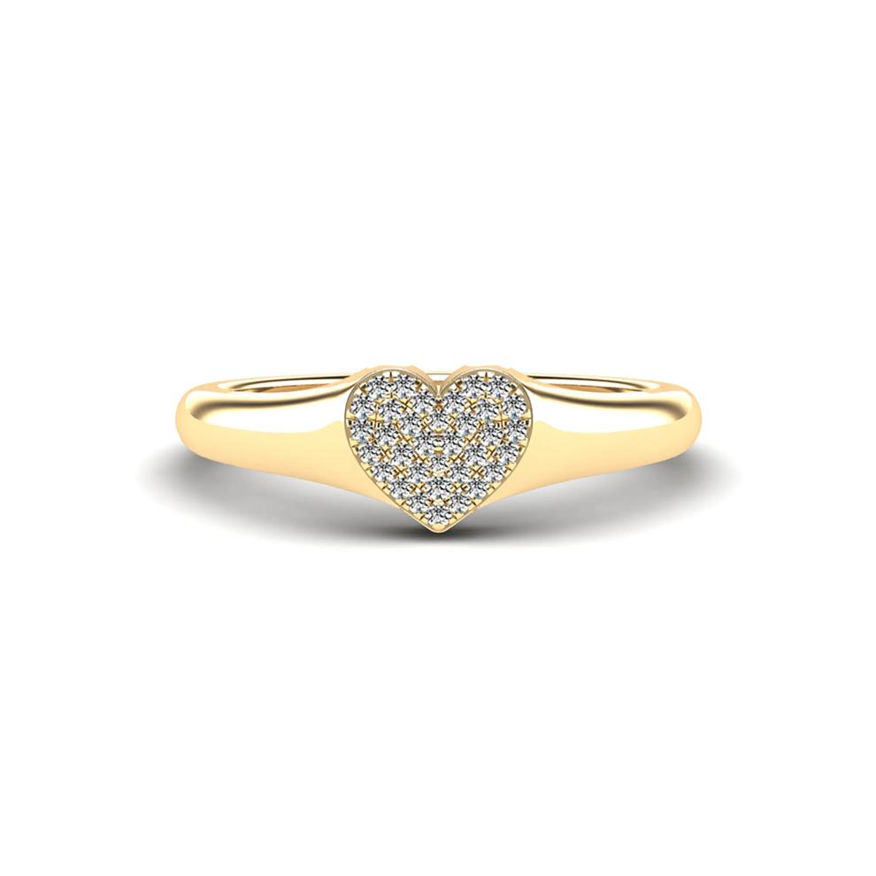Diamond Heart Ring in 10K Yellow Gold (1/10 ct. tw.) – Image 1 of 4