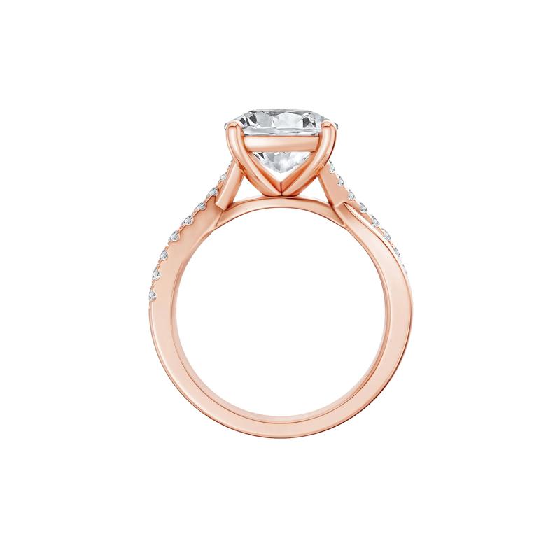 Lab Grown Diamond Elongated Cushion Engagement Ring in 14K Rose Gold (4 ct. tw.) – Image 2 of 4