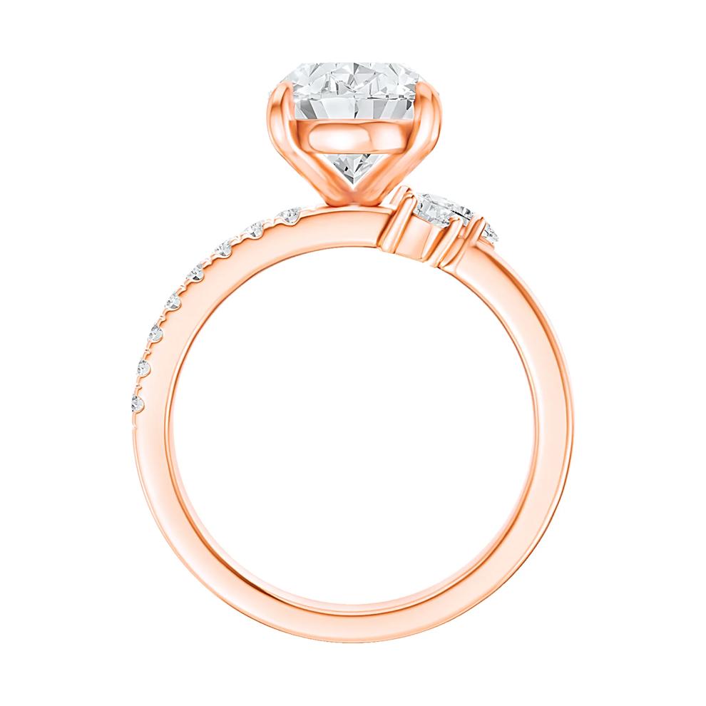 Ella Lab Grown Diamond Oval Center Engagement Ring in 14K Rose Gold (3 1/3 ct. tw.) – Image 2 of 5