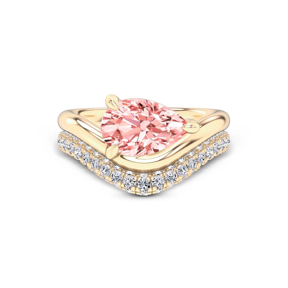 Pink Lab Grown Diamond Pear-Shaped Engagement Set in 14K Yellow Gold (2 5/8 ct. tw.) – Image 1 of 6