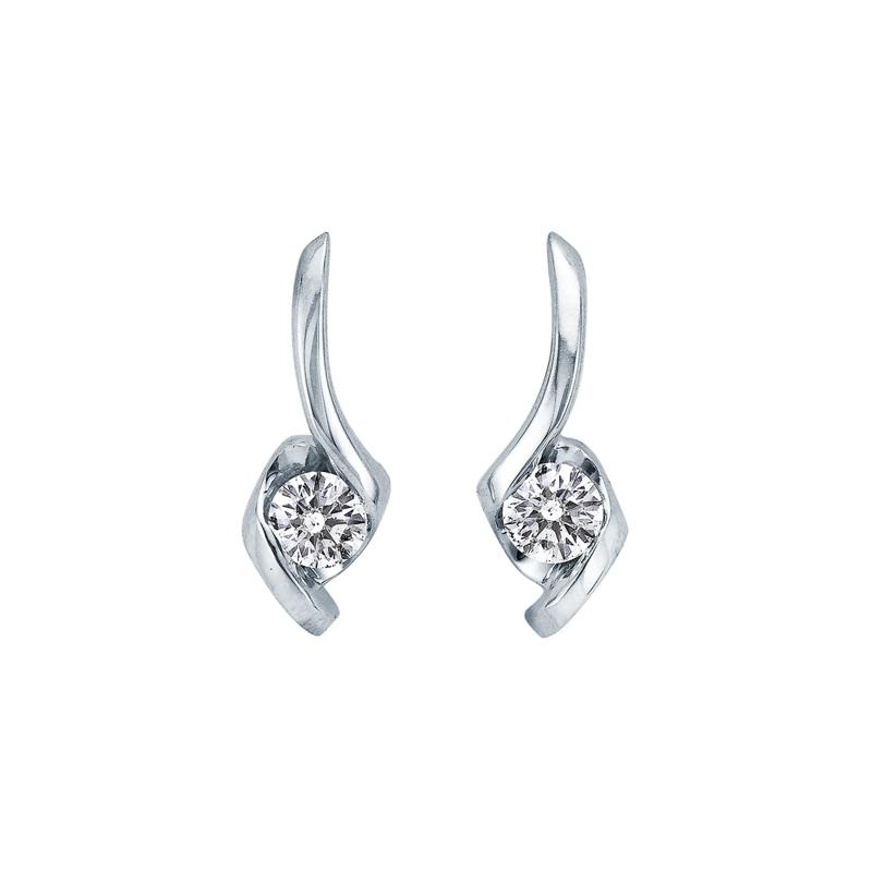 1/5 ct. tw. Diamond Drop Earrings in 14K White Gold – Image 1 of 2