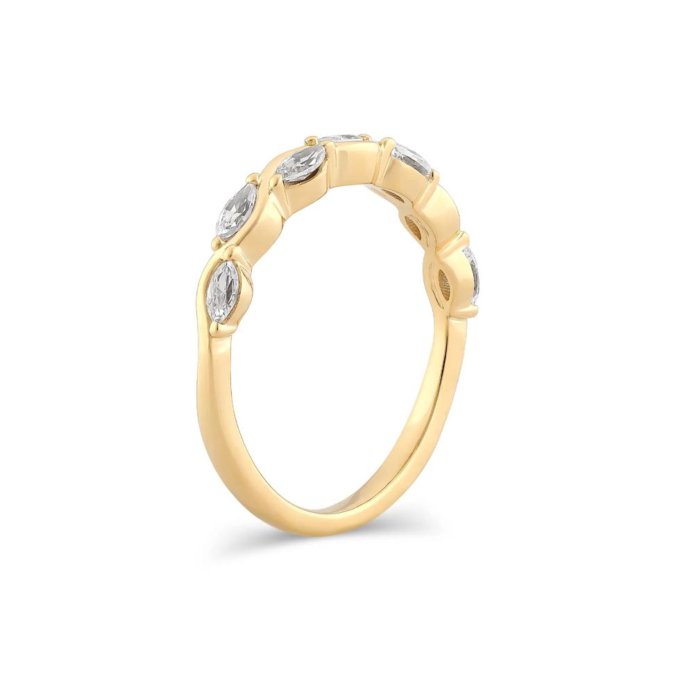 Lab Grown Diamond Marquise Wave Band in 14K Yellow Gold (3/8 ct. tw.) – Image 3 of 4