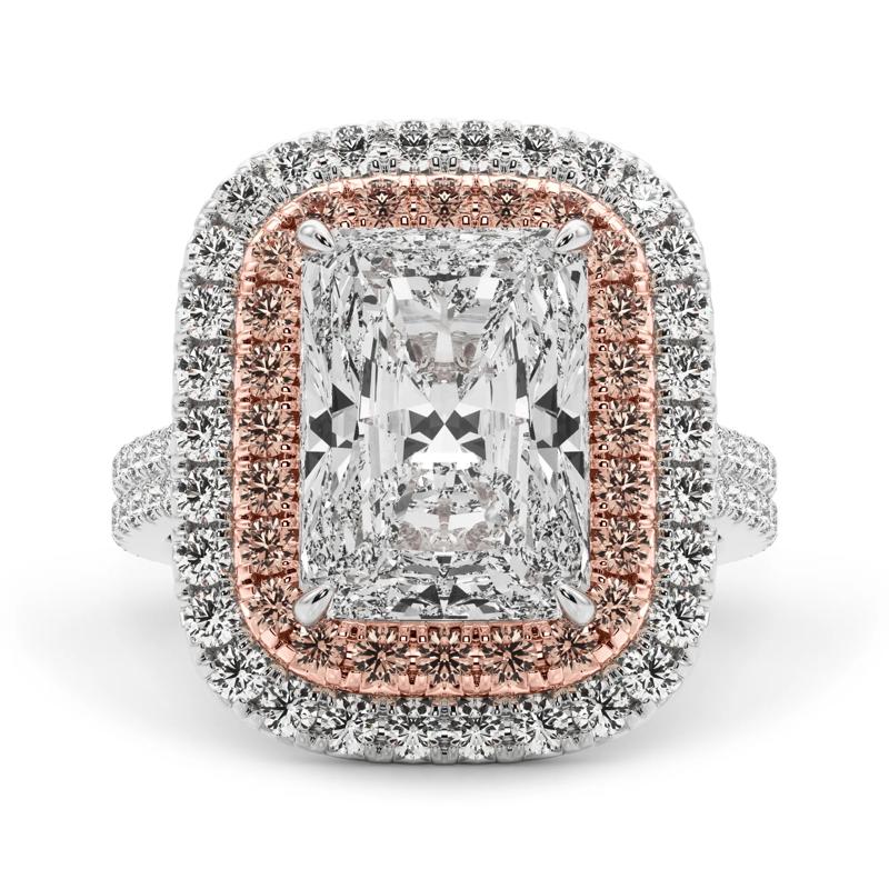 Lab Grown Diamond Engagement Ring with White and Pink Diamonds in 14K White &amp; Rose Gold (5 ct. tw.) – Image 1 of 2