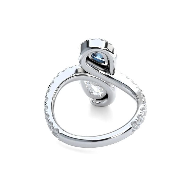 Lab Grown Diamond Fancy Blue &amp; White Pear-Shaped Engagement Ring in Platinum  &#40;2 1/2 ct. tw.&#41; – Image 5 of 5