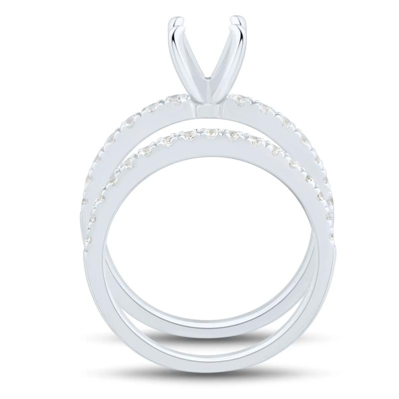 1/2 ct. tw. Brilliant-Cut Diamond Semi-Mount Engagement Ring in 14k White Gold &#40;Setting Only&#41; – Image 4 of 8