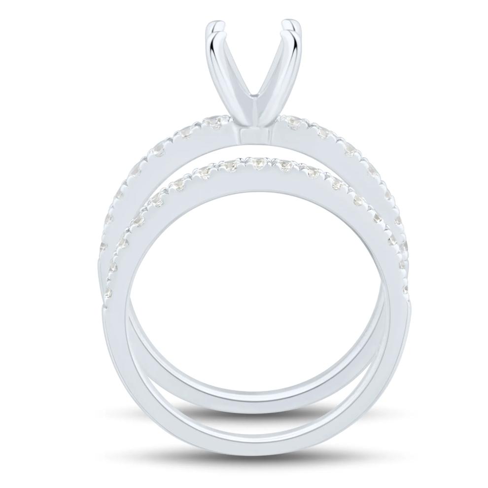 1/2 ct. tw. Brilliant-Cut Diamond Semi-Mount Engagement Ring in 14k White Gold (Setting Only) – Image 4 of 8