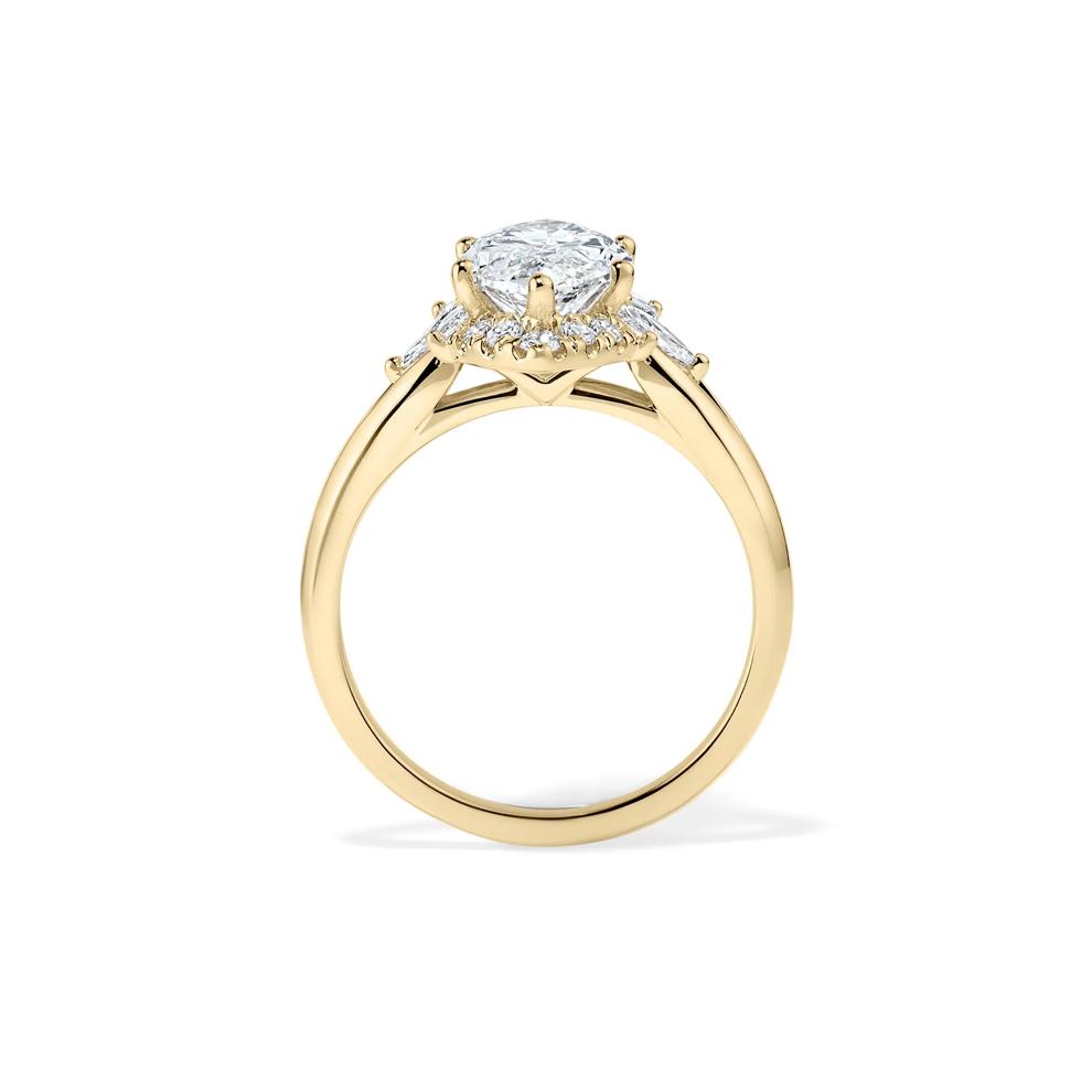 Lab Grown Diamond Marquise Halo Engagement Ring in 14K Yellow Gold (3 ct. tw.) – Image 2 of 4
