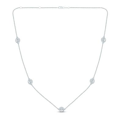Lab-Created White Sapphire Necklace in Sterling Silver