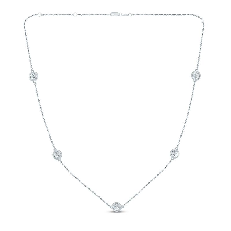 Lab-Created White Sapphire Necklace in Sterling Silver – Image 1 of 2