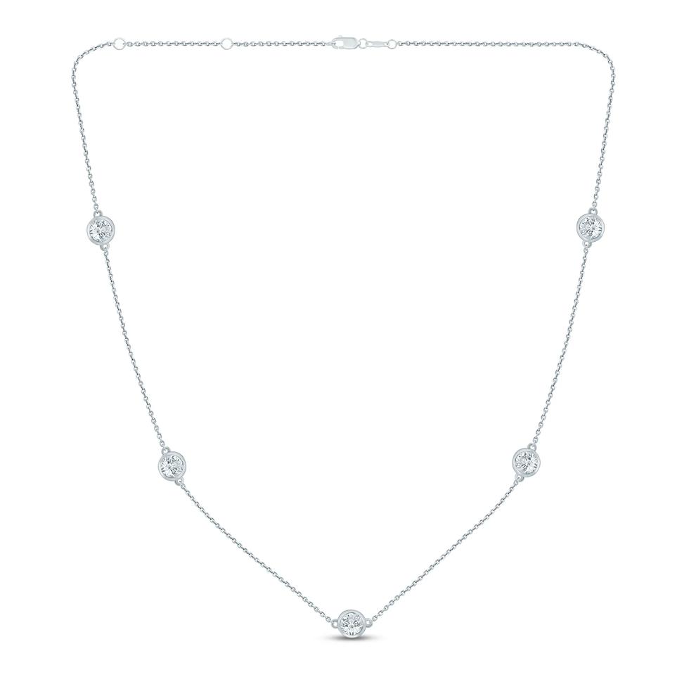 Lab-Created White Sapphire Necklace in Sterling Silver – Image 1 of 2