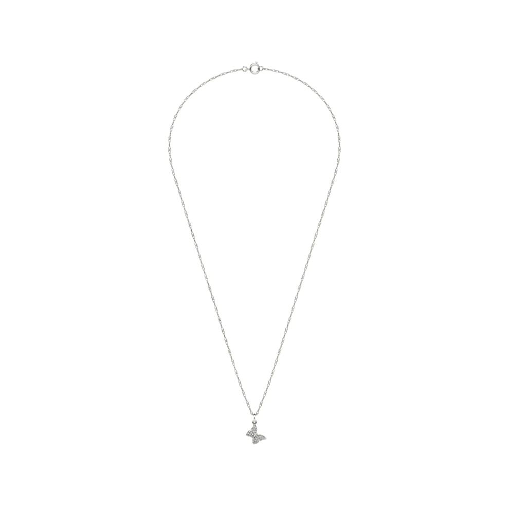 Diamond Butterfly Pendant Necklace in 10K White Gold (1/10 ct. tw.) – Image 3 of 4