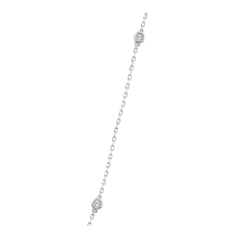 Blue Sapphire and Diamond Halo Pendant in 10K White Gold (1 ct. tw.) – Image 2 of 3