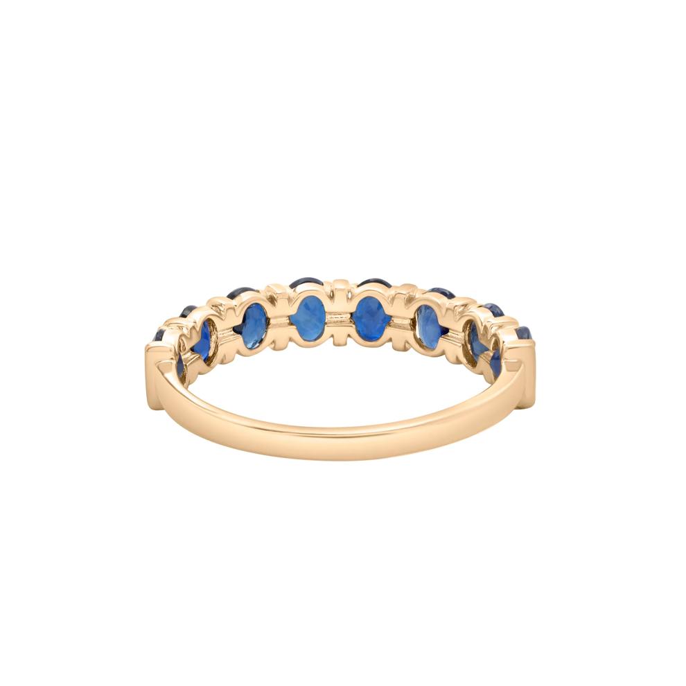 Blue Sapphire Faux-Channel Band in 10K Yellow Gold – Image 4 of 5