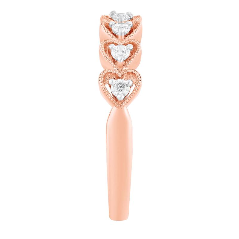Diamond Heart Ring in 10K Rose Gold &#40;1/10 ct. tw.&#41; – Image 3 of 3
