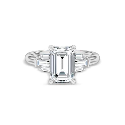 Lab Grown Diamond Emerald-Cut Engagement Ring in 14K White Gold (3 1/3 ct. tw.)