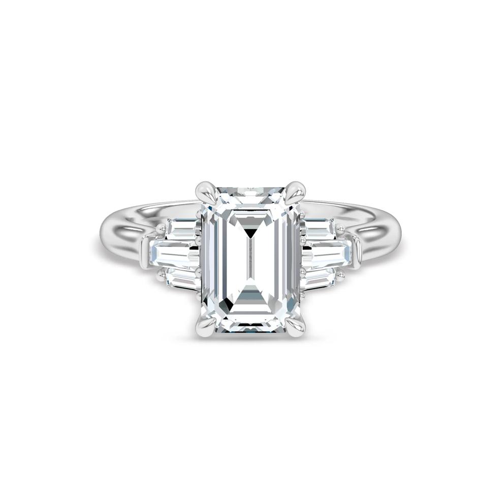 Lab Grown Diamond Emerald-Cut Engagement Ring in 14K White Gold (3 1/3 ct. tw.) – Image 1 of 4