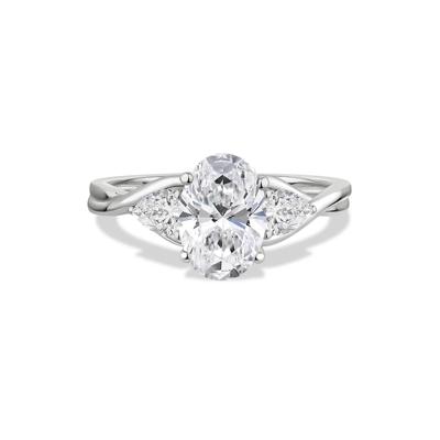 Lab Grown Diamond Oval Engagement Ring in 14K White Gold (2 ct. tw.)