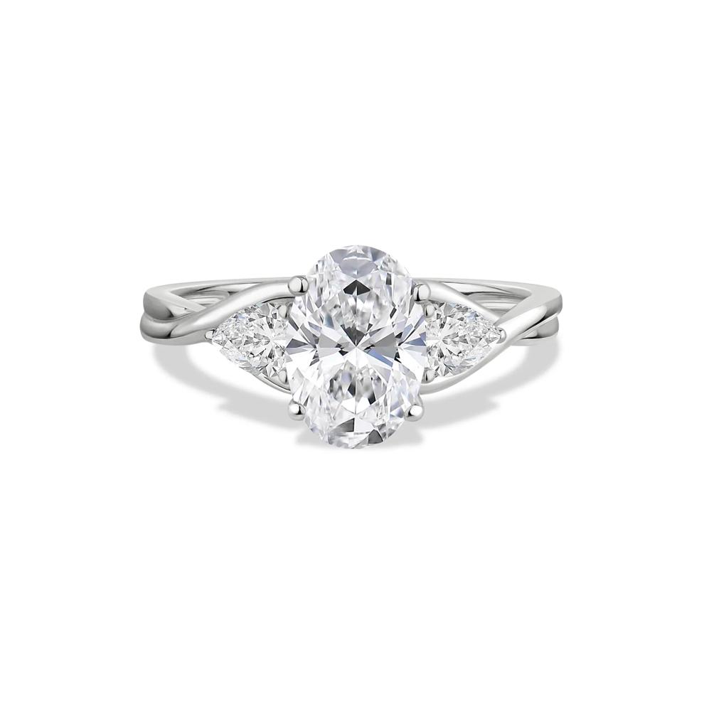 Lab Grown Diamond Oval Engagement Ring in 14K White Gold (2 ct. tw.) – Image 1 of 4