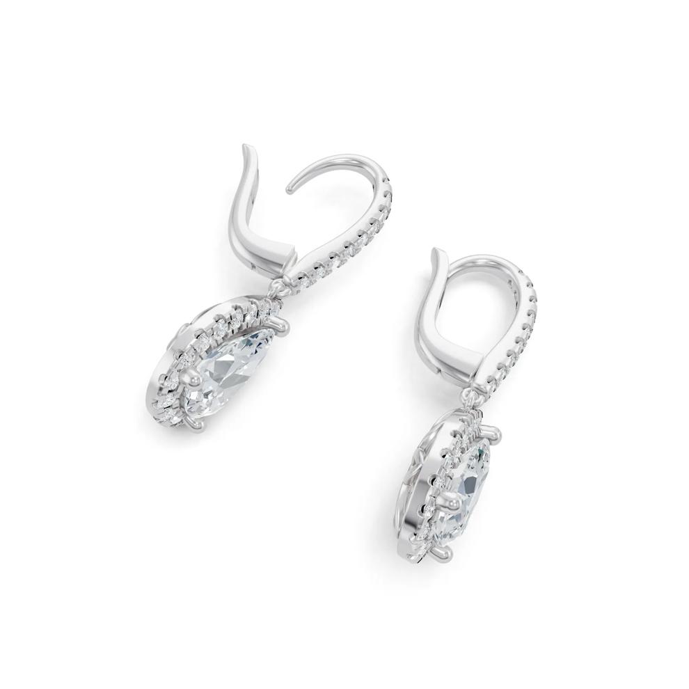 Lab Grown Diamond Pear-Shaped Drop Earrings in 14K White Gold (2 1/2 ct. tw.) – Image 2 of 2