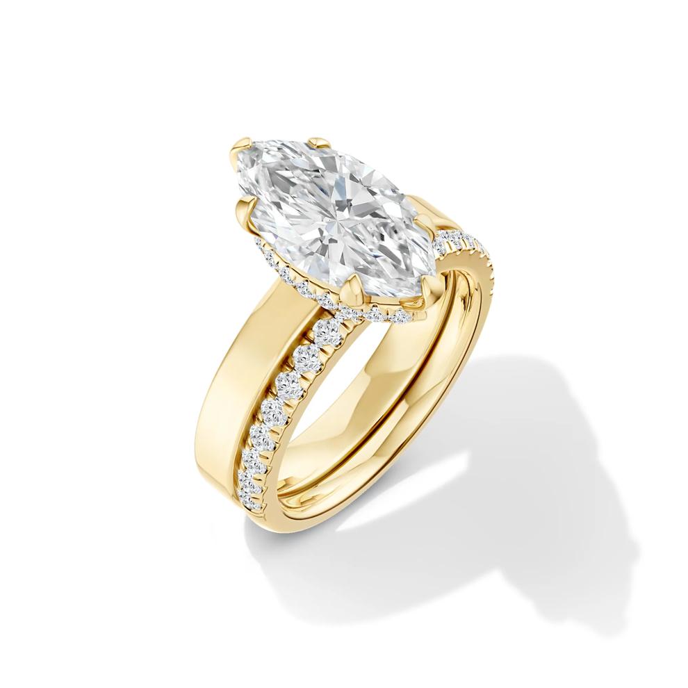 Lab Grown Diamond Marquise Center Engagement Set in 14K Yellow Gold (4 ct. tw.) – Image 2 of 6