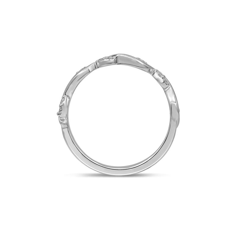 Diamond Stacking Ring with Waves in 10K White Gold &#40;1/8 ct. tw.&#41; – Image 2 of 3