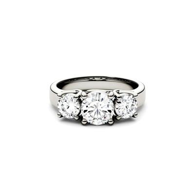 Three-Stone Moissanite Ring 14K White Gold (2 ct. dew)