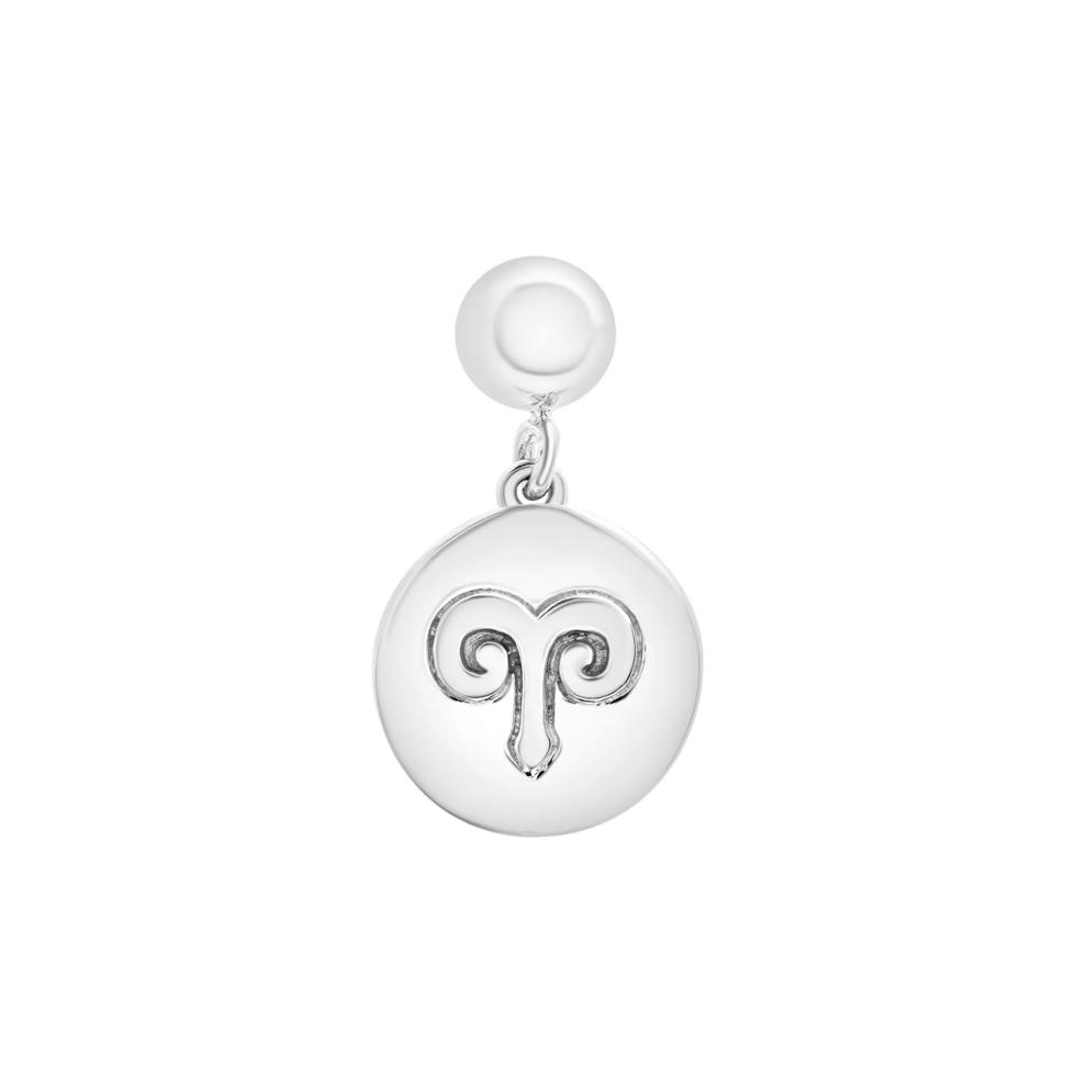 Aries Zodiac Disc Bead Charm in Sterling Silver – Image 1 of 3