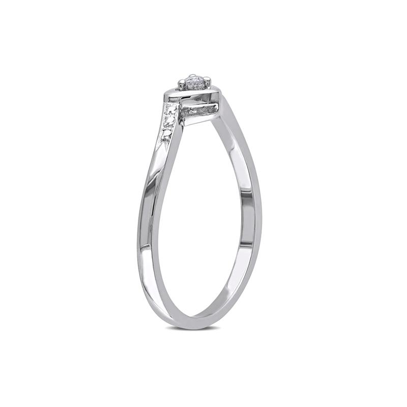 Diamond Heart Ring in Sterling Silver – Image 3 of 4