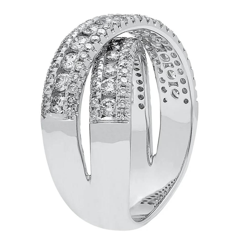 1 1/2 ct. tw. Diamond Crossover Ring in 14K White Gold – Image 3 of 4
