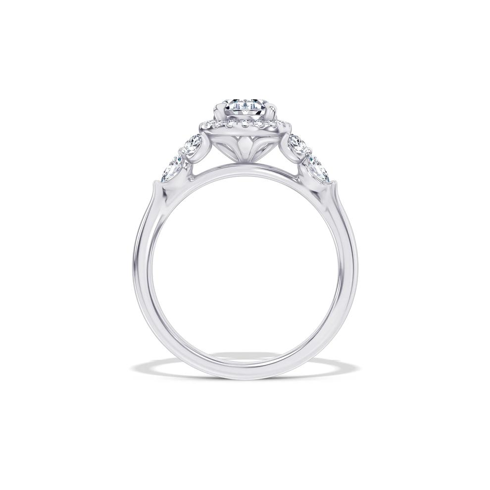Diamond Oval Halo Engagement Ring in Platinum (1 3/8 ct. tw.) – Image 2 of 4