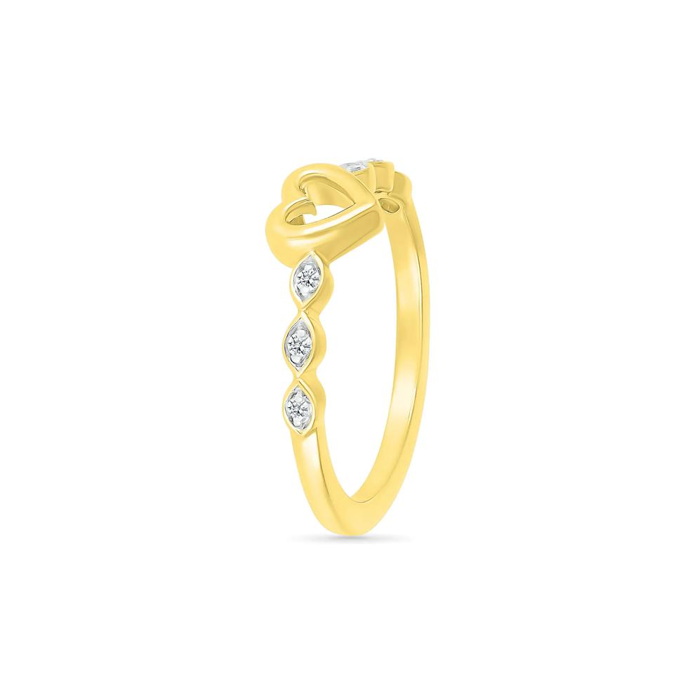 Diamond Accent Heart Ring in 10K Yellow Gold – Image 4 of 5