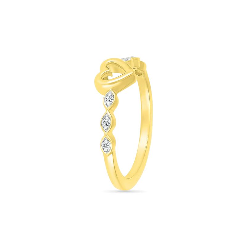 Diamond Accent Heart Ring in 10K Yellow Gold&nbsp; – Image 4 of 5