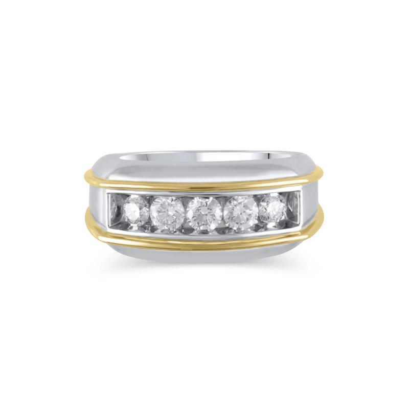 Men&#39;s Diamond Five-Stone Ring in 14K White and Yellow Gold &#40;1 ct. tw.&#41; – Image 1 of 3