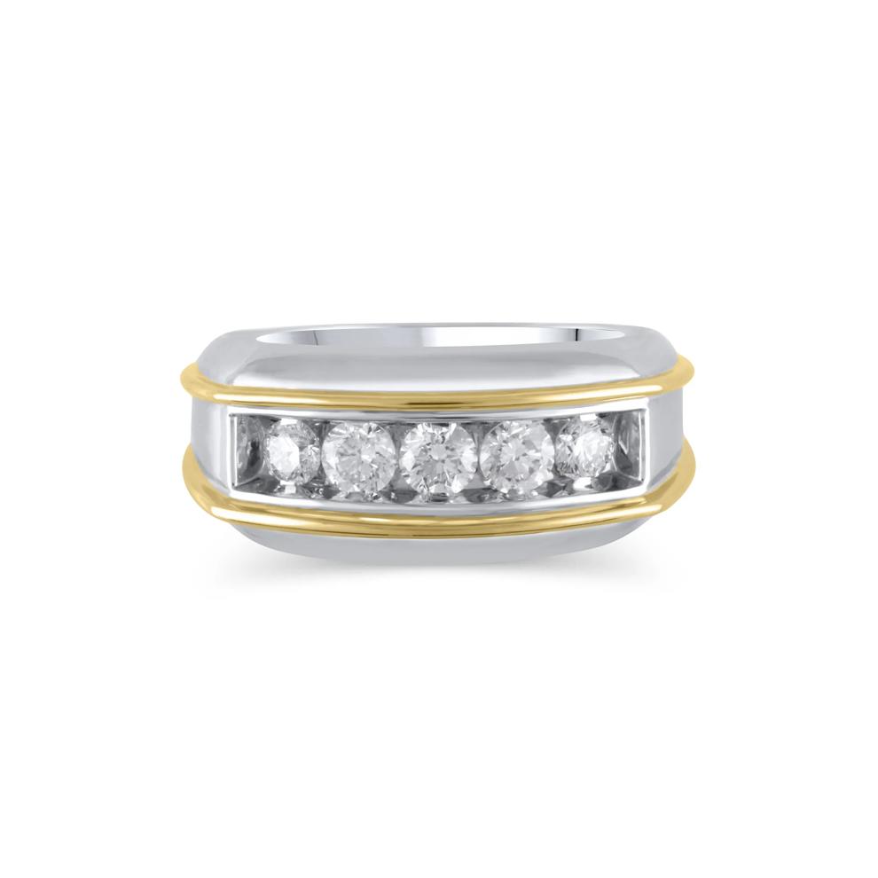 Men's Diamond Five-Stone Ring in 14K White and Yellow Gold (1 ct. tw.) – Image 1 of 3