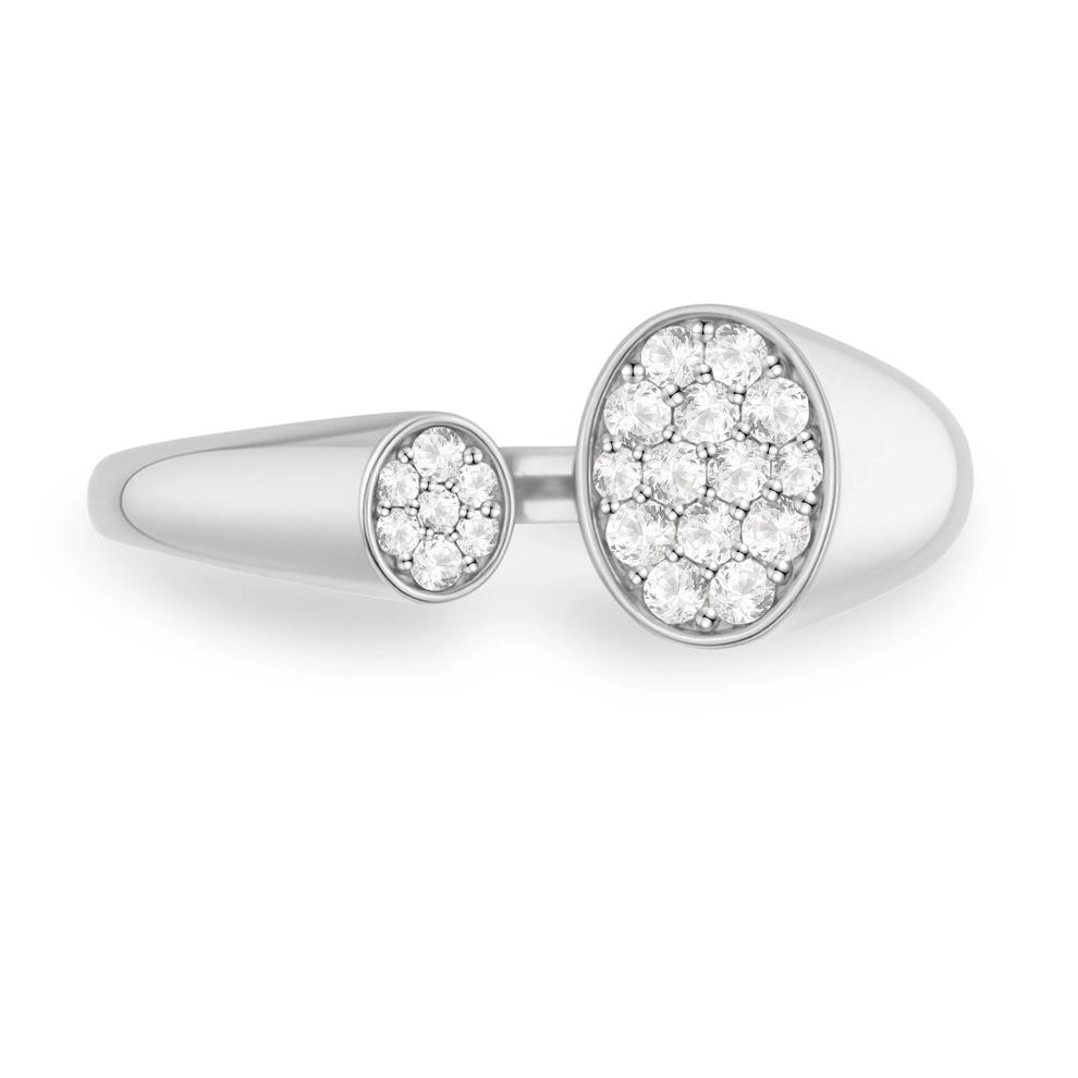 Diamond Tapered Open Band Ring in Sterling Silver (1/5 ct. tw.) – Image 1 of 4