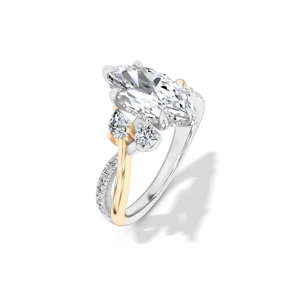 Lab Grown Diamond Twist-Shank Engagement Ring in 14K White &amp; Yellow Gold (2 5/8 ct. tw.) – Image 4 of 4
