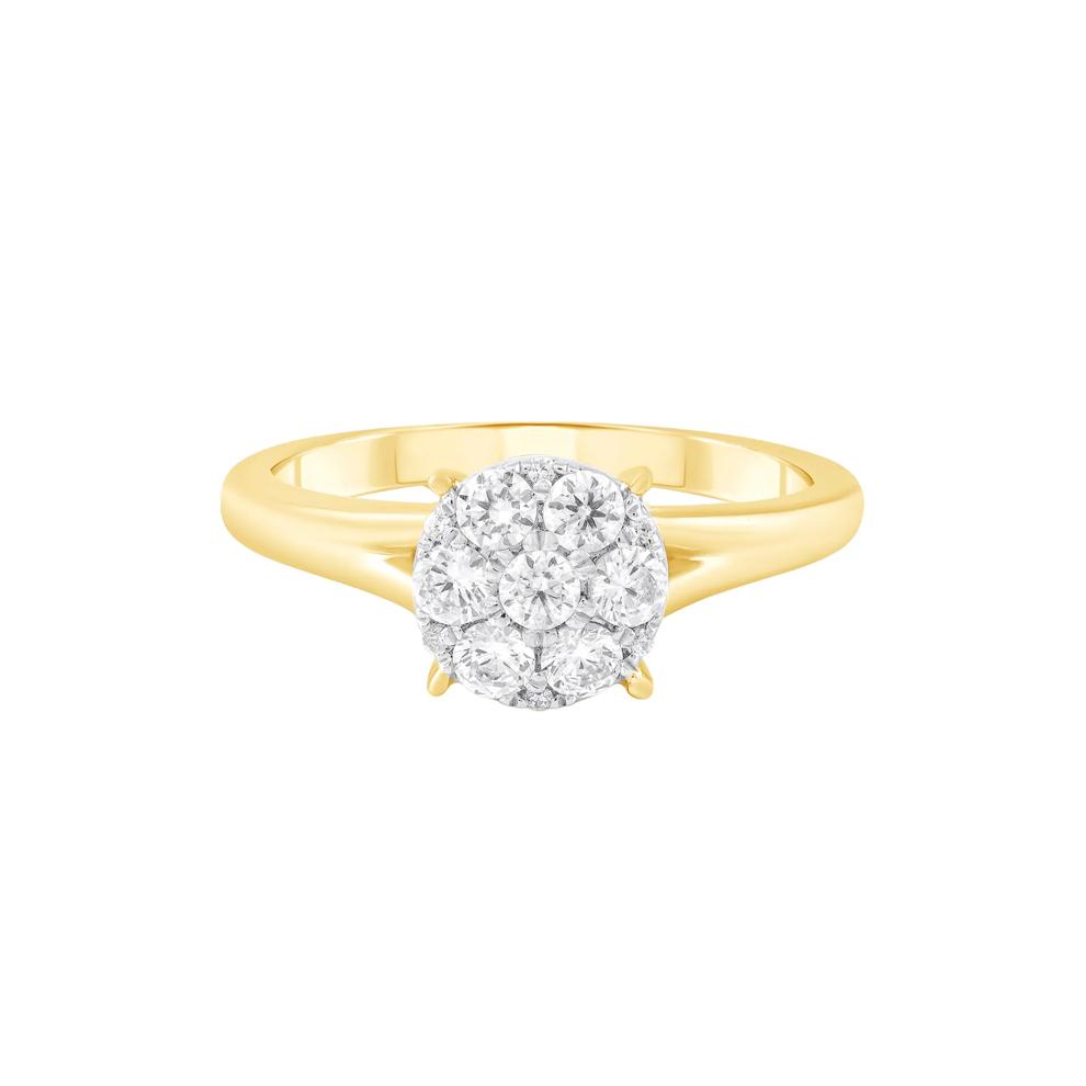 Diamond Round Composite Engagement Ring in 10K Yellow Gold (1/2 ct. tw.) – Image 1 of 3