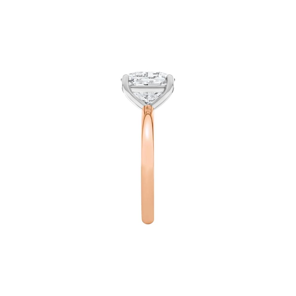 Lab Grown Diamond Elongated Cushion Solitaire Engagement Ring in 14K Rose and White Gold (3 ct.) – Image 3 of 4