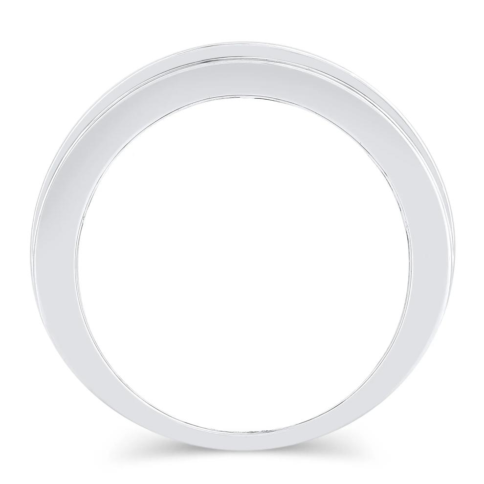 Men's Lab Grown Diamond Channel-Set Wedding Band in 10K White Gold (2 ct. tw.) – Image 2 of 3