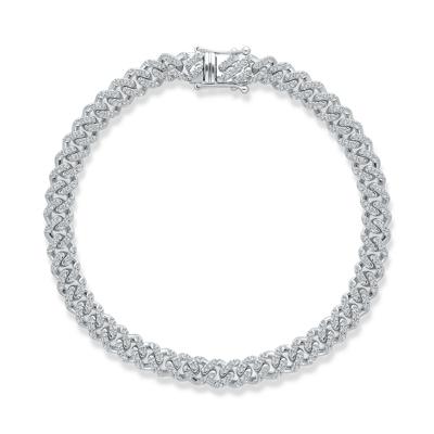 Diamond Cuban Link bracelet in 10K White Gold (1 ct. tw.)