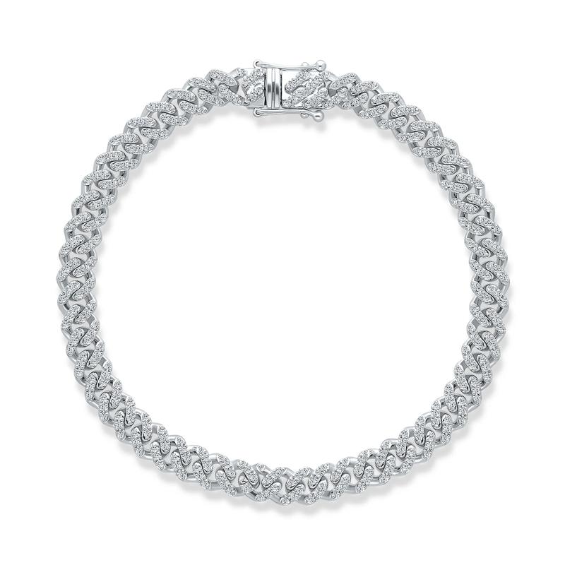 Diamond Cuban Link bracelet in 10K White Gold &#40;1 ct. tw.&#41; – Image 1 of 1